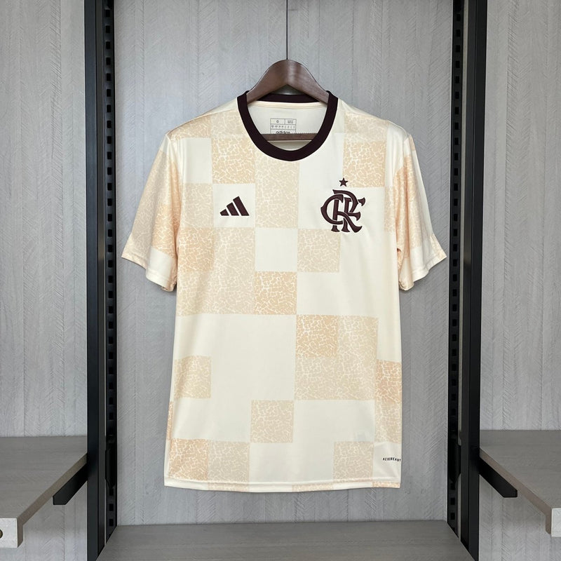 Camisa Flamengo 24/25 Adidas Pre Jogo Masculina - Bege