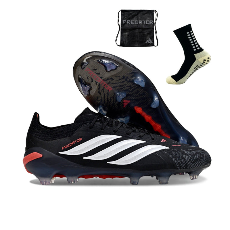 Adidas Predator 26 Elite FG - Preto Vermelho