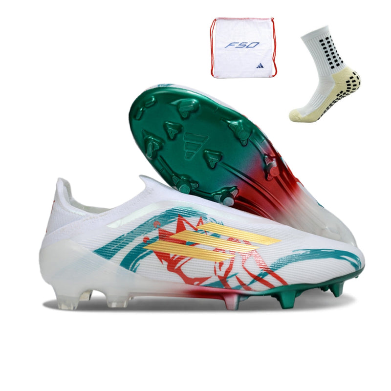 Adidas F50 Elite Laceless FG - Branco Verde