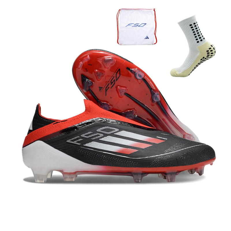 Adidas F50 Elite Laceless FG - Preto Vermelho