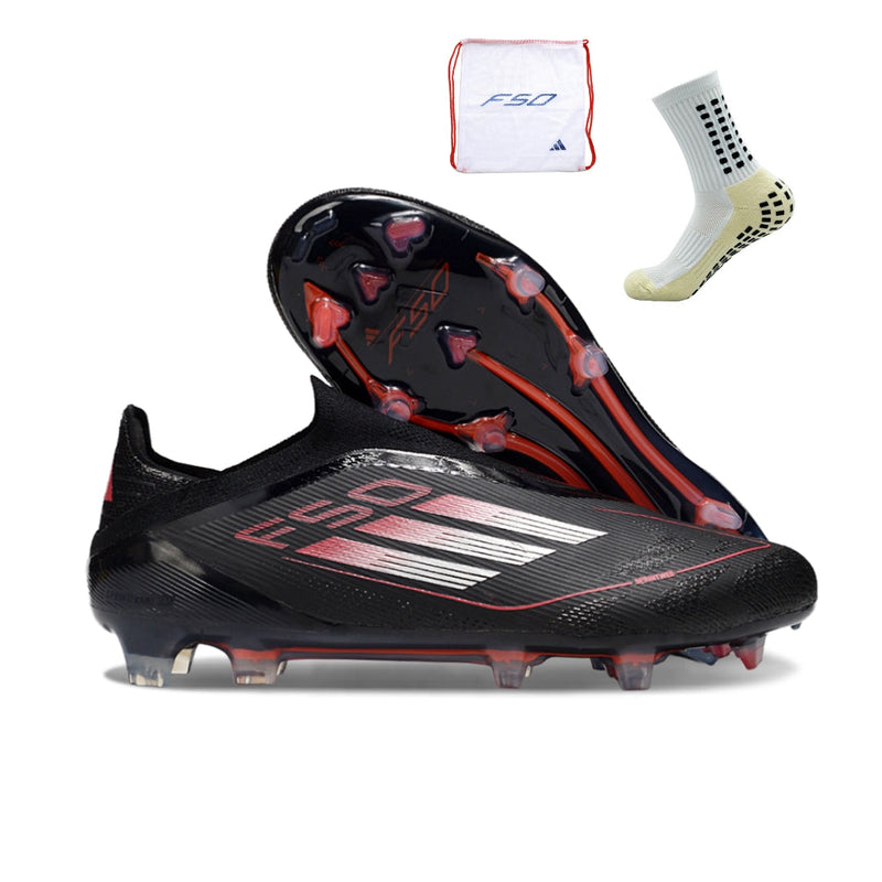 Adidas F50 Elite Laceless FG - Black Red